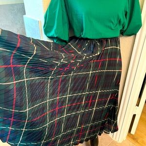 Brand New Ralph Lauren Tartan Midi Skirt